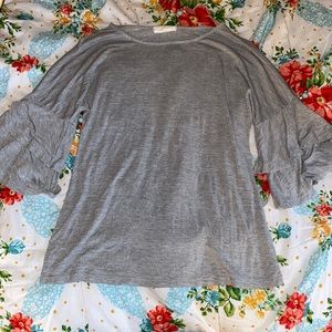 Grey bell sleeve shirt